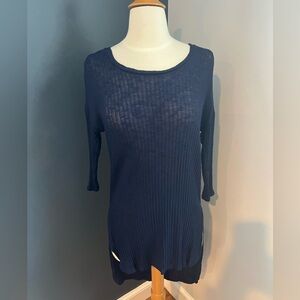 Pure + Good Navy Ribbed High-Low Tunic Top Size XS